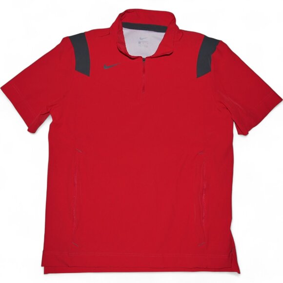 Nike Coaches Performance Short Sleeve Crimson and Grey Jacket CW3430-620 Size L - Picture 1 of 11